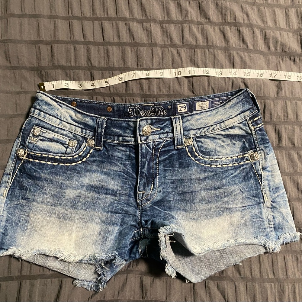 Miss Me Blue Jean Shorts Distressed Cut-Off Style